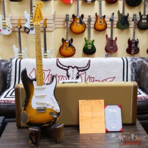 Fender Custom Shop Greg Fessler Masterbuilt 1955 Stratocaster Hardtail H/W Pickups Relic 2 Tone Sunburst 6.70 LBS - Image 6