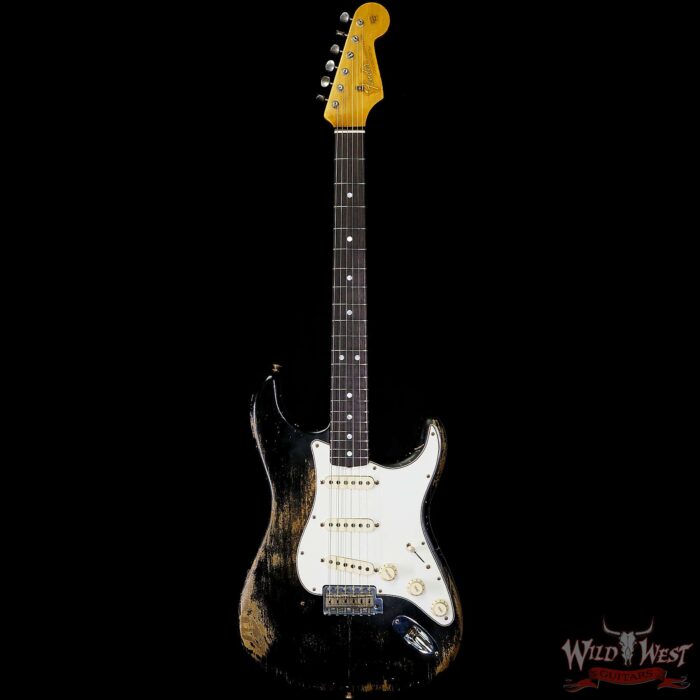 Fender Custom Shop Greg Fessler Maserbuilt 1964 Stratocaster Relic Rosewood Fingerboard Black - Image 3