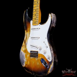 Fender Custom Shop Greg Fessler Masterbuilt 1955 Stratocaster Hardtail H/W Pickups Heavy Relic 2 Tone Sunburst 6.55 LBS - Image 2