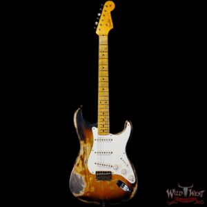Fender Custom Shop Greg Fessler Masterbuilt 1955 Stratocaster Hardtail H/W Pickups Heavy Relic 2 Tone Sunburst 6.55 LBS - Image 3
