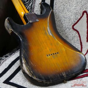 Fender Custom Shop Greg Fessler Masterbuilt 1955 Stratocaster Hardtail H/W Pickups Heavy Relic 2 Tone Sunburst 6.55 LBS - Image 13