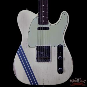 2018 NAMM Fender Custom Shop Masterbuilt Greg Fessler 1963 Telecaster Relic with Blue Stripes Vintage White - Image 3