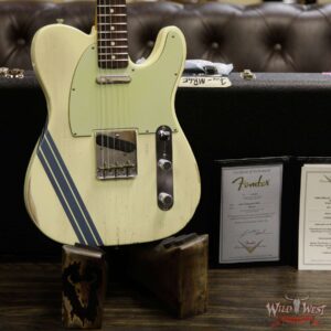2018 NAMM Fender Custom Shop Masterbuilt Greg Fessler 1963 Telecaster Relic with Blue Stripes Vintage White - Image 12