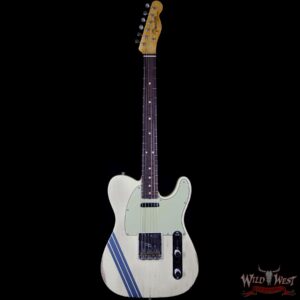 2018 NAMM Fender Custom Shop Masterbuilt Greg Fessler 1963 Telecaster Relic with Blue Stripes Vintage White - Image 4