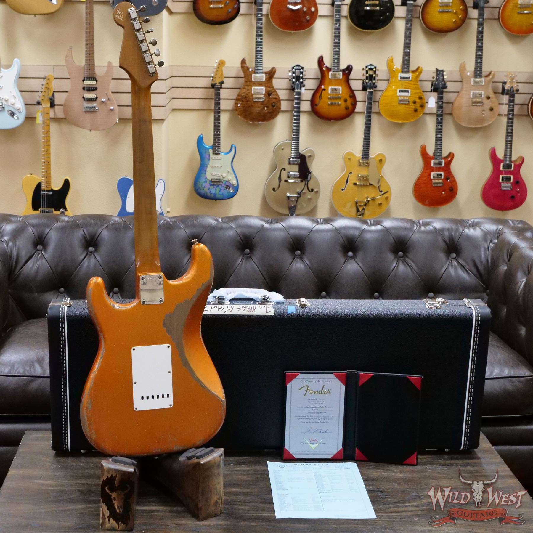 fendercs-mbgf-65strathr-ctg-r111411-d5__wwg.jpg Fender Custom Shop Greg Fessler Masterbuilt 1965 Roasted Stratocaster Josefina H/W Pickups Heavy Relic Candy Tangerine - Image 10