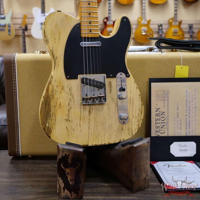 Fender Custom Shop Limited Edition Greg Fessler Masterbuilt 70th Anniversary Broadcaster (Telecaster) Relic Nocaster Blonde - Image 8