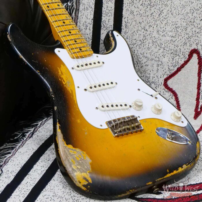Fender Custom Shop Greg Fessler Masterbuilt 1955 Stratocaster Hardtail H/W Pickups Relic 2 Tone Sunburst 6.90 LBS - Image 8