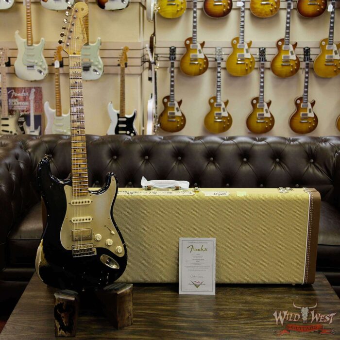 Fender Custom Shop Masterbuilt John Cruz 1956 Stratocaster HSS Heavy Relic Black Over HLE Gold 6.85 - Image 12