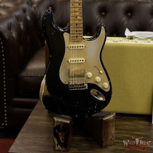 Fender Custom Shop Masterbuilt John Cruz 1956 Stratocaster HSS Heavy Relic Black Over HLE Gold 6.85 - Image 13