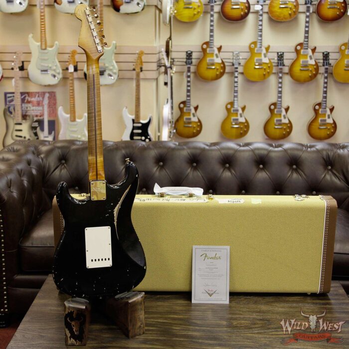 Fender Custom Shop Masterbuilt John Cruz 1956 Stratocaster HSS Heavy Relic Black Over HLE Gold 6.85 - Image 14