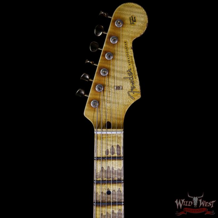 Fender Custom Shop Masterbuilt John Cruz 1956 Stratocaster HSS Heavy Relic Black Over HLE Gold 6.85 - Image 8