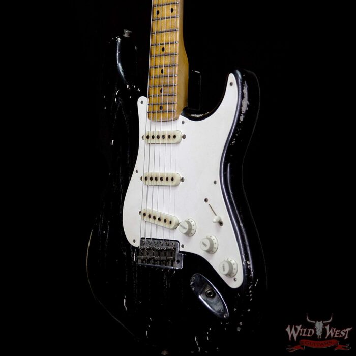 Fender Custom Shop John Cruz Masterbuilt 1957 Stratocaster Ash Heavy Relic Maple Neck Black - Image 2