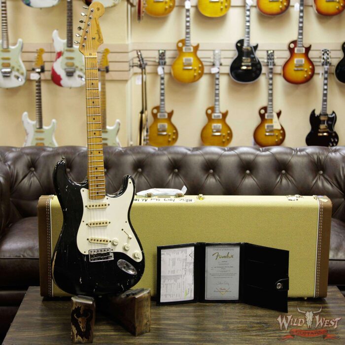 Fender Custom Shop John Cruz Masterbuilt 1957 Stratocaster Ash Heavy Relic Maple Neck Black - Image 11