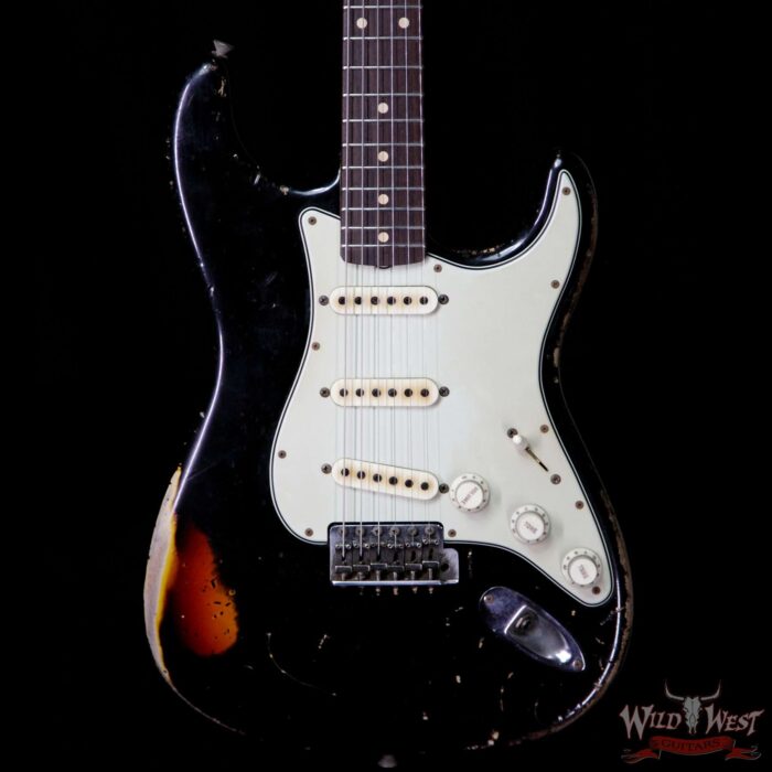 Fender Custom Shop John Cruz Masterbuilt 1961 Stratocaster Heavy Relic AAA Rosewood Slab Board Black / 3 Tone Sunburst - Image 3