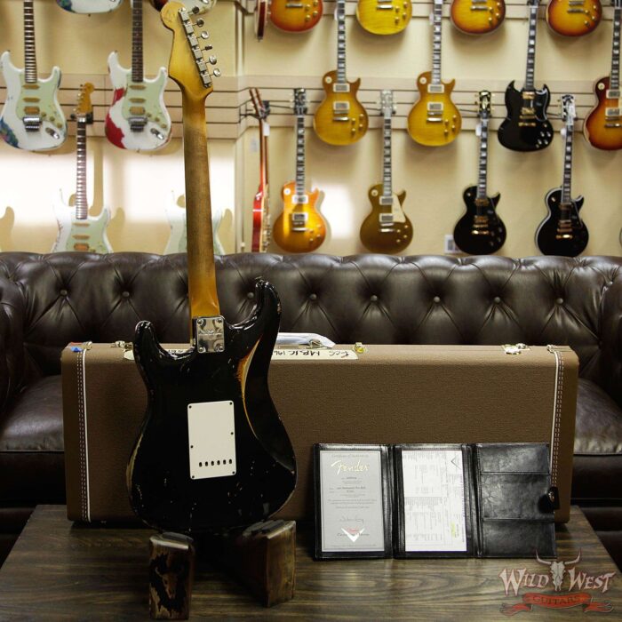 Fender Custom Shop John Cruz Masterbuilt 1961 Stratocaster Heavy Relic AAA Rosewood Slab Board Black / 3 Tone Sunburst - Image 14