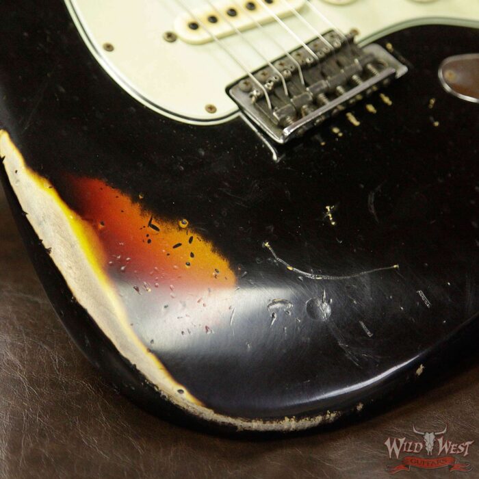 Fender Custom Shop John Cruz Masterbuilt 1961 Stratocaster Heavy Relic AAA Rosewood Slab Board Black / 3 Tone Sunburst - Image 13