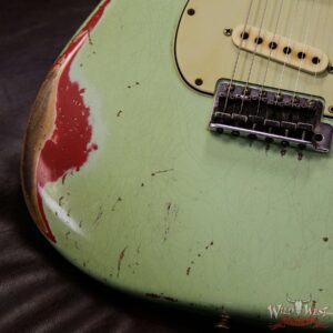 Fender Custom Shop John Cruz Masterbuilt 1962 Stratocaster Heavy Relic AAA Rosewood Slab Board Surf Green / Fiesta Red - Image 14