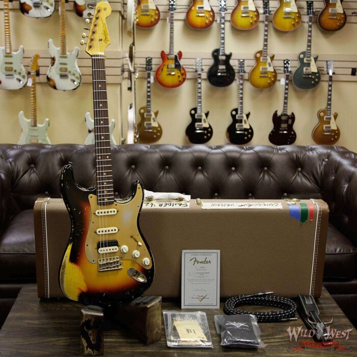 2013 Fender Custom Shop Masterbuilt John Cruz 1962 Stratocaster HSS AAA Flame Neck Heavy Relic 3 Tone Sunburst - Image 11