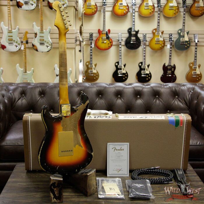 2013 Fender Custom Shop Masterbuilt John Cruz 1962 Stratocaster HSS AAA Flame Neck Heavy Relic 3 Tone Sunburst - Image 13