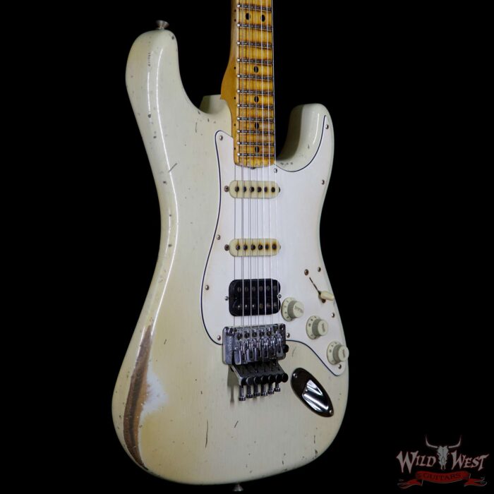 Fender Custom Shop Masterbuilt John Cruz 1969 Stratocaster HSS Floyd Rose Heavy Relic Olympic White - Image 4