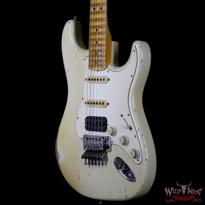 Fender Custom Shop Masterbuilt John Cruz 1969 Stratocaster HSS Floyd Rose Heavy Relic Olympic White - Image 2