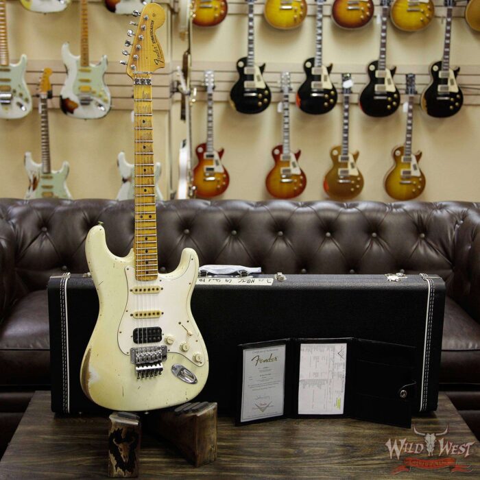 Fender Custom Shop Masterbuilt John Cruz 1969 Stratocaster HSS Floyd Rose Heavy Relic Olympic White - Image 12