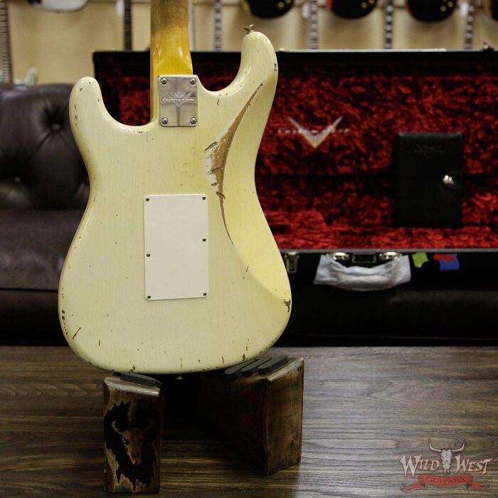 Fender Custom Shop Masterbuilt John Cruz 1969 Stratocaster HSS Floyd Rose Heavy Relic Olympic White - Image 15