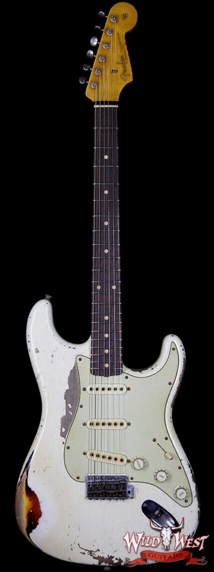 Fender Custom Shop Masterbuilt John Cruz 61 Stratocaster Heavy Relic Olympic White / 3 Tone Sunburst