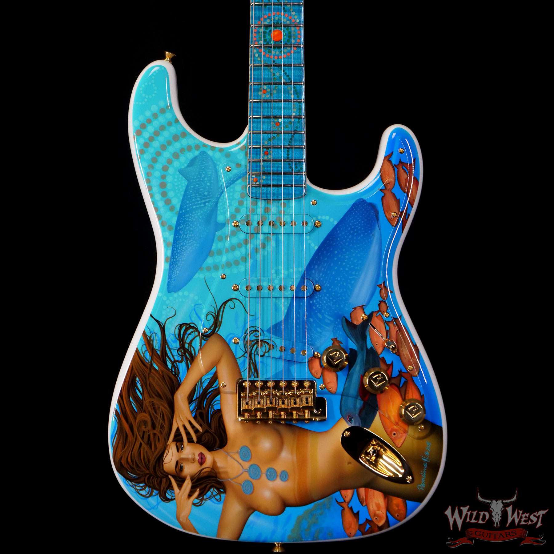fendercs-mbjc-australiamermaid-jc3507-bf2__wwg.jpg Fender Custom Shop Australia Mermaid Stratocaster Masterbuilt by John Cruz painted by Pamelina with Painting - Image 3