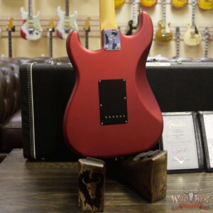 Fender Custom Shop Jason Smith Masterbuilt 1966 Stratocaster NOS Maple Neck WLS Satin Candy Apple Red Matching Headstock - Image 12