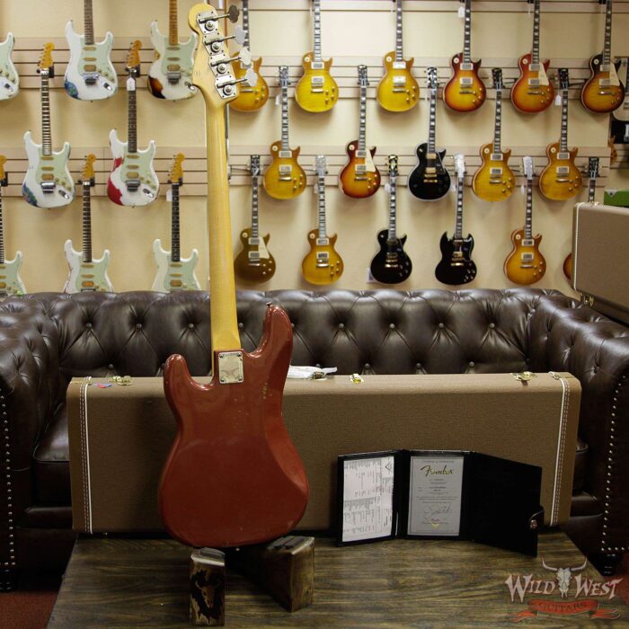 Fender Custom Shop Jason Smith Masterbuilt 60’s Precision P-Bass Relic AAA Rosewood Slab Board Indian Fire Red - Image 13