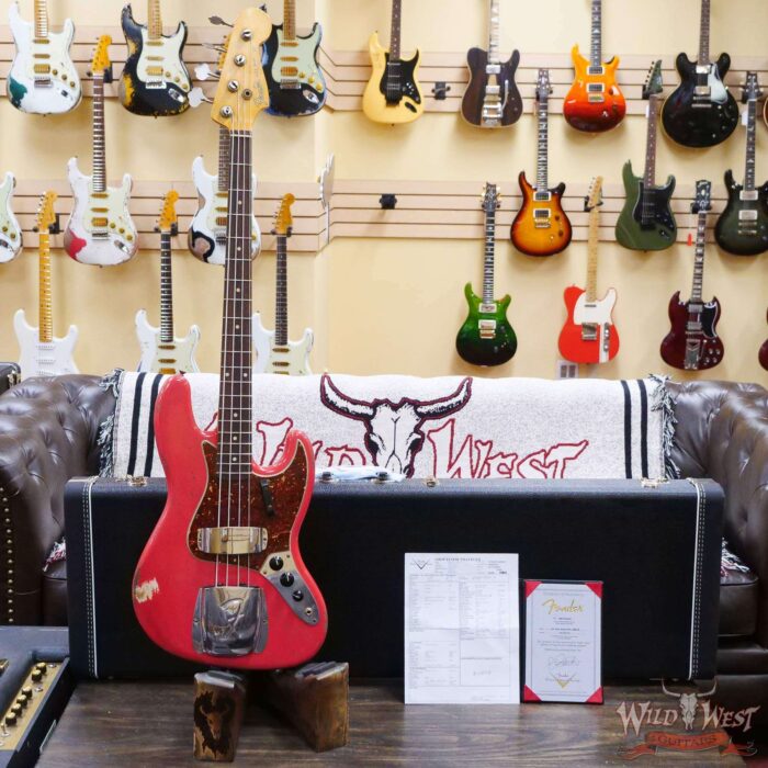 Fender Custom Shop Jason Smith Masterbuilt 1962 Jazz Bass J-Bass Relic Fiesta Red - Image 6