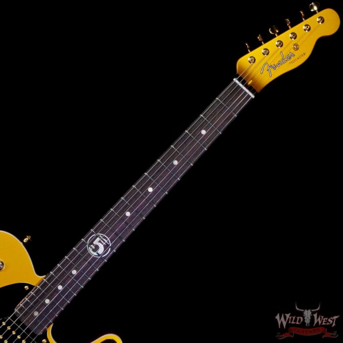 2025 Fender Custom Shop Wild West Guitars Exclusive Jason Smith Masterbuilt John 5 “Goldie” Telecaster HH NOS Frost Gold 8.00 lbs - Image 4