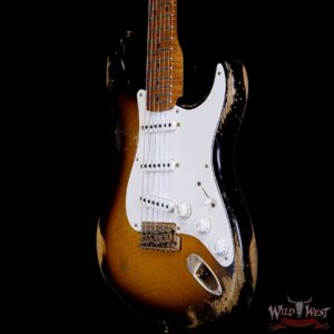 Fender Custom Shop Kyle McMillin Masterbuilt 1955 Stratocaster Relic Roasted 3A Flame Maple Neck Hand-Wound Pickups 2 Tone Sunburst - Image 2