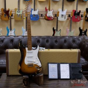 Fender Custom Shop Kyle McMillin Masterbuilt 1955 Stratocaster Relic Roasted 3A Flame Maple Neck Hand-Wound Pickups 2 Tone Sunburst - Image 6