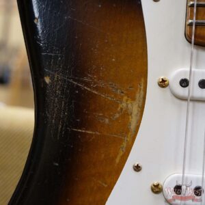 Fender Custom Shop Kyle McMillin Masterbuilt 1955 Stratocaster Relic Roasted 3A Flame Maple Neck Hand-Wound Pickups 2 Tone Sunburst - Image 9