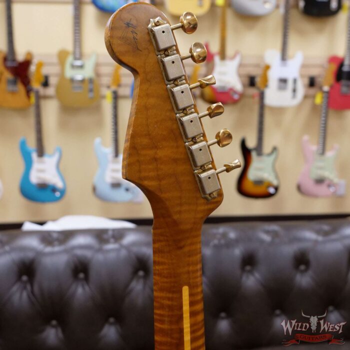 Fender Custom Shop Kyle McMillin Masterbuilt 1955 Stratocaster Relic Roasted 3A Flame Maple Neck Hand-Wound Pickups 2 Tone Sunburst - Image 11