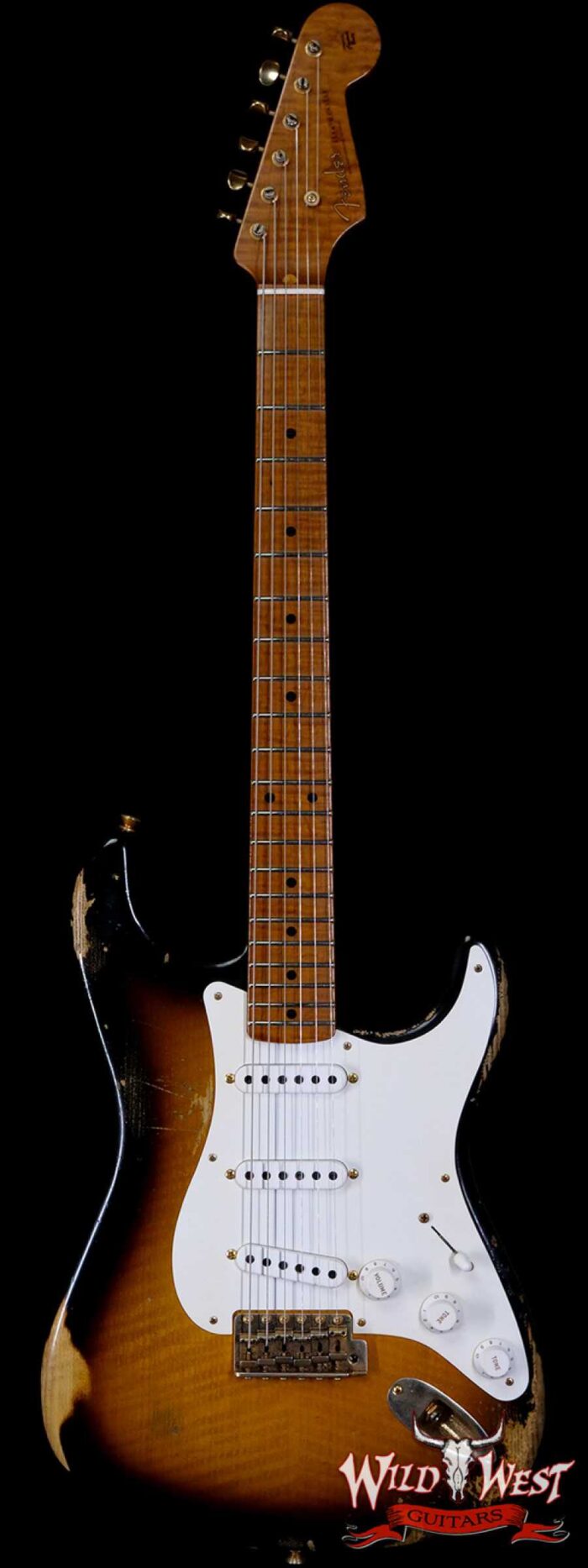 Fender Custom Shop Kyle McMillin Masterbuilt 1955 Stratocaster Relic Roasted 3A Flame Maple Neck Hand-Wound Pickups 2 Tone Sunburst - Image 1