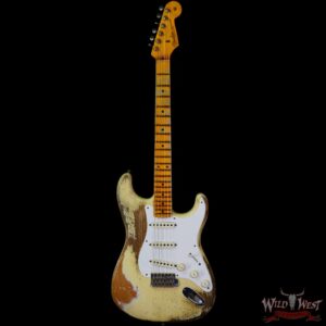 Fender Custom Shop Kyle McMillin Masterbuilt 1957 Stratocaster Hand-Wound Pickups Heavy Relic Aged Vintage White - Image 3