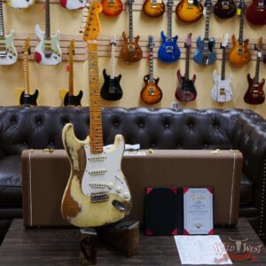 Fender Custom Shop Kyle McMillin Masterbuilt 1957 Stratocaster Hand-Wound Pickups Heavy Relic Aged Vintage White - Image 6