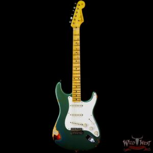 Fender Custom Shop Kyle McMillin Masterbuilt 1958 Stratocaster Relic Hand-Wound Pickups Aged Sherwood Metallic over 3 Tone Sunburst - Image 3