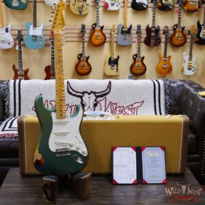 Fender Custom Shop Kyle McMillin Masterbuilt 1958 Stratocaster Relic Hand-Wound Pickups Aged Sherwood Metallic over 3 Tone Sunburst - Image 6