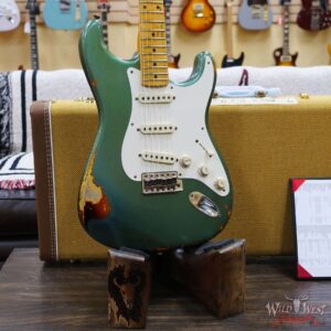 Fender Custom Shop Kyle McMillin Masterbuilt 1958 Stratocaster Relic Hand-Wound Pickups Aged Sherwood Metallic over 3 Tone Sunburst - Image 8