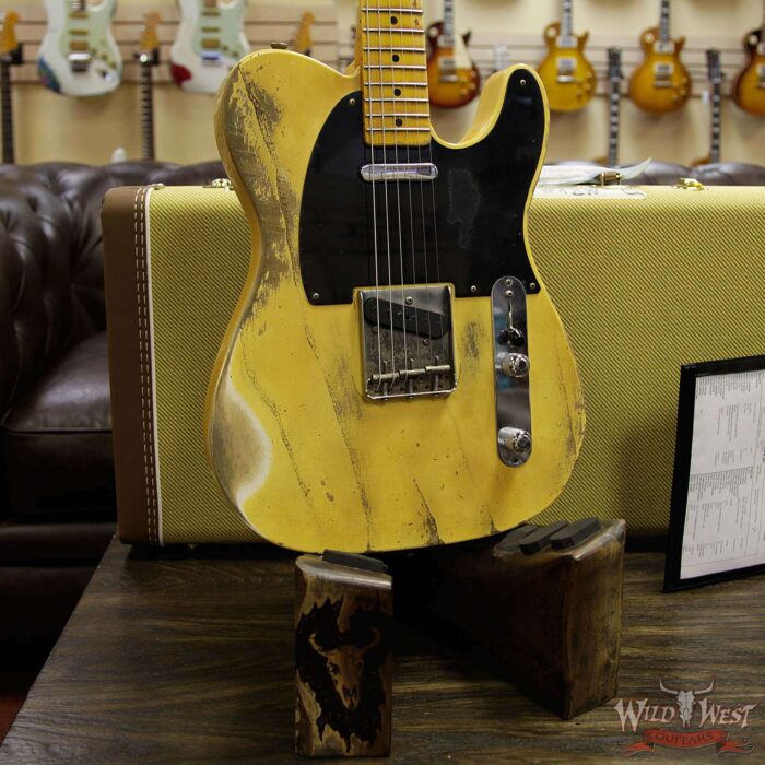 Fender 2019 NAMM #446 Kyle McMillin Masterbuilt 50’s Telecaster Heavy Relic Maple Neck Nocaster Blonde 6.3 LBS - Image 13