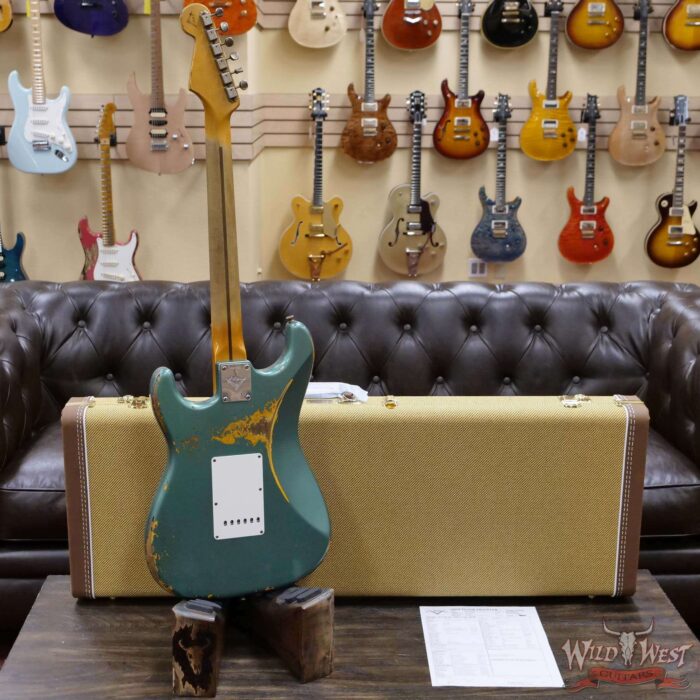 Fender Custom Shop Kyle McMillin Masterbuilt 1958 Stratocaster Relic Hand-Wound Pickups Aged Sherwood Metallic over 3 Tone Sunburst - Image 10