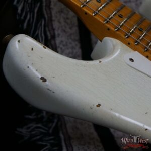 Fender Custom Shop Kyle McMillin Masterbuilt 1958 Stratocaster Hand-Wound Pickups Relic Aged Olympic White over 3 Tone Sunburst - Image 9