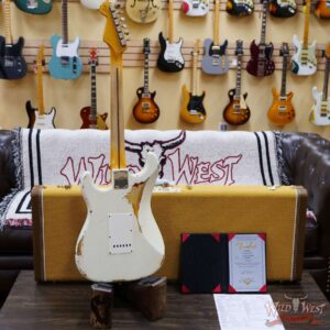 Fender Custom Shop Kyle McMillin Masterbuilt 1958 Stratocaster Hand-Wound Pickups Relic Aged Olympic White over 3 Tone Sunburst - Image 10