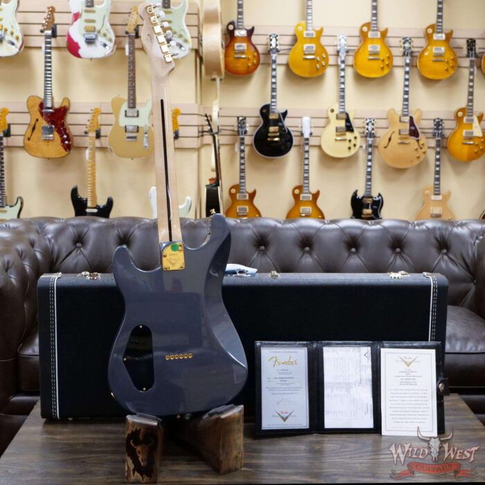2020 NAMM Fender Custom Shop Kyle McMillin Masterbuilt Hybrid Stratocaster NOS SH Ebony Fingerboard Charcoal Frost Metallic - Image 13
