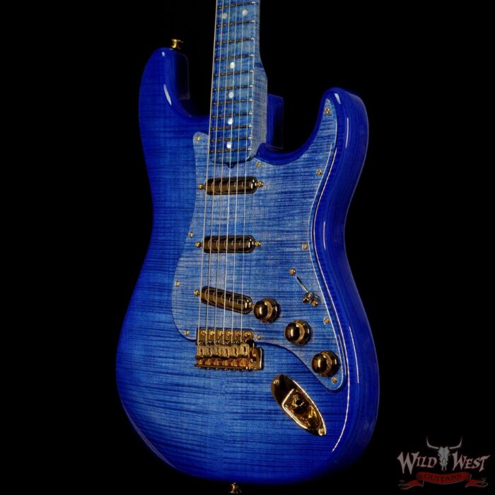 Fender Custom Shop Kyle McMillin Masterbuilt Flame Maple 60’s Stratocaster NOS Royal Blue Hand-Wound Pickups - Image 2