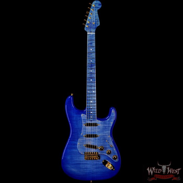 Fender Custom Shop Kyle McMillin Masterbuilt Flame Maple 60’s Stratocaster NOS Royal Blue Hand-Wound Pickups - Image 3